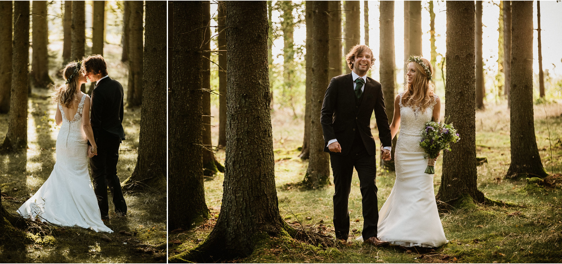Bröllopsfotograf Linköping och Östergötland - bröllopsfotografering i skogen