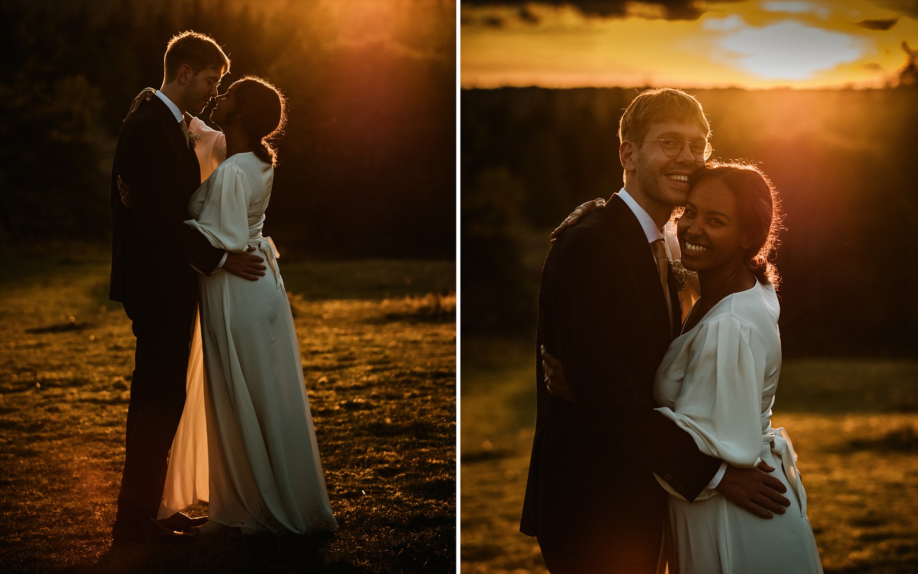 Bröllopsfotografering under den gyllene timmen - bröllopsfotograf i Eksjö och Nässjö